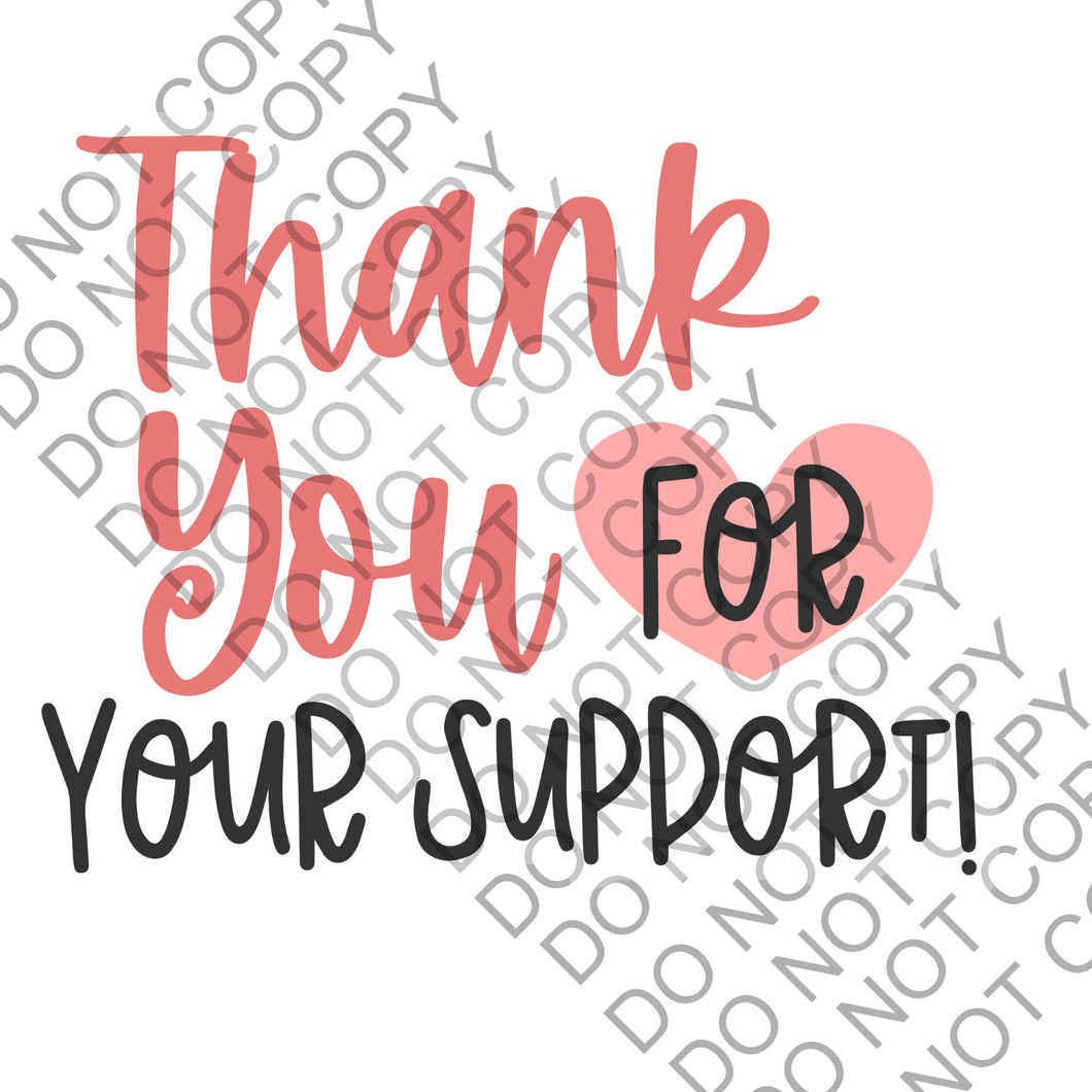 Thank you for your support heart packaging Sticker Small Business Label