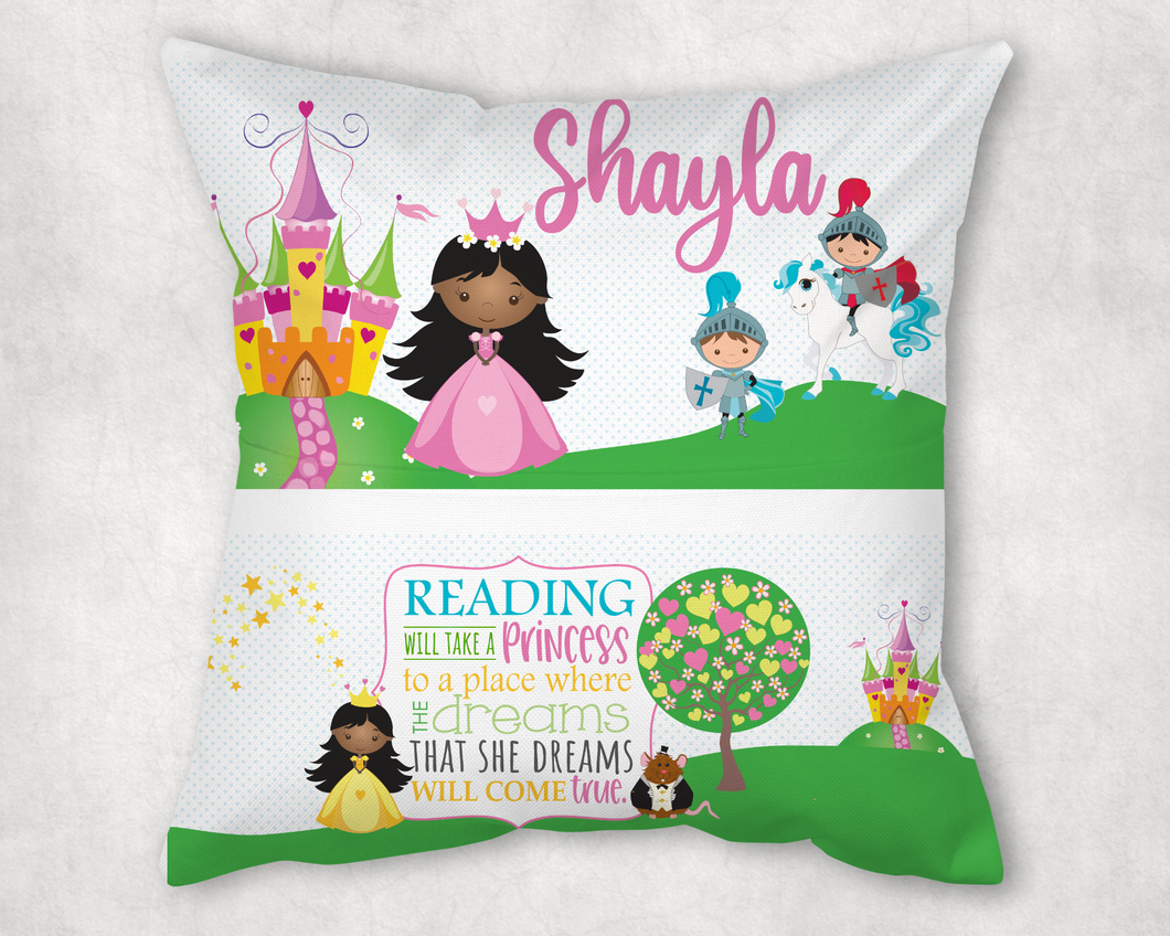 Personalised Black Princess cushion birthday daughter granddaughter Ariel Belle Cinderella Sleeping Beauty 5th 6th 7th 8th 9th 10th