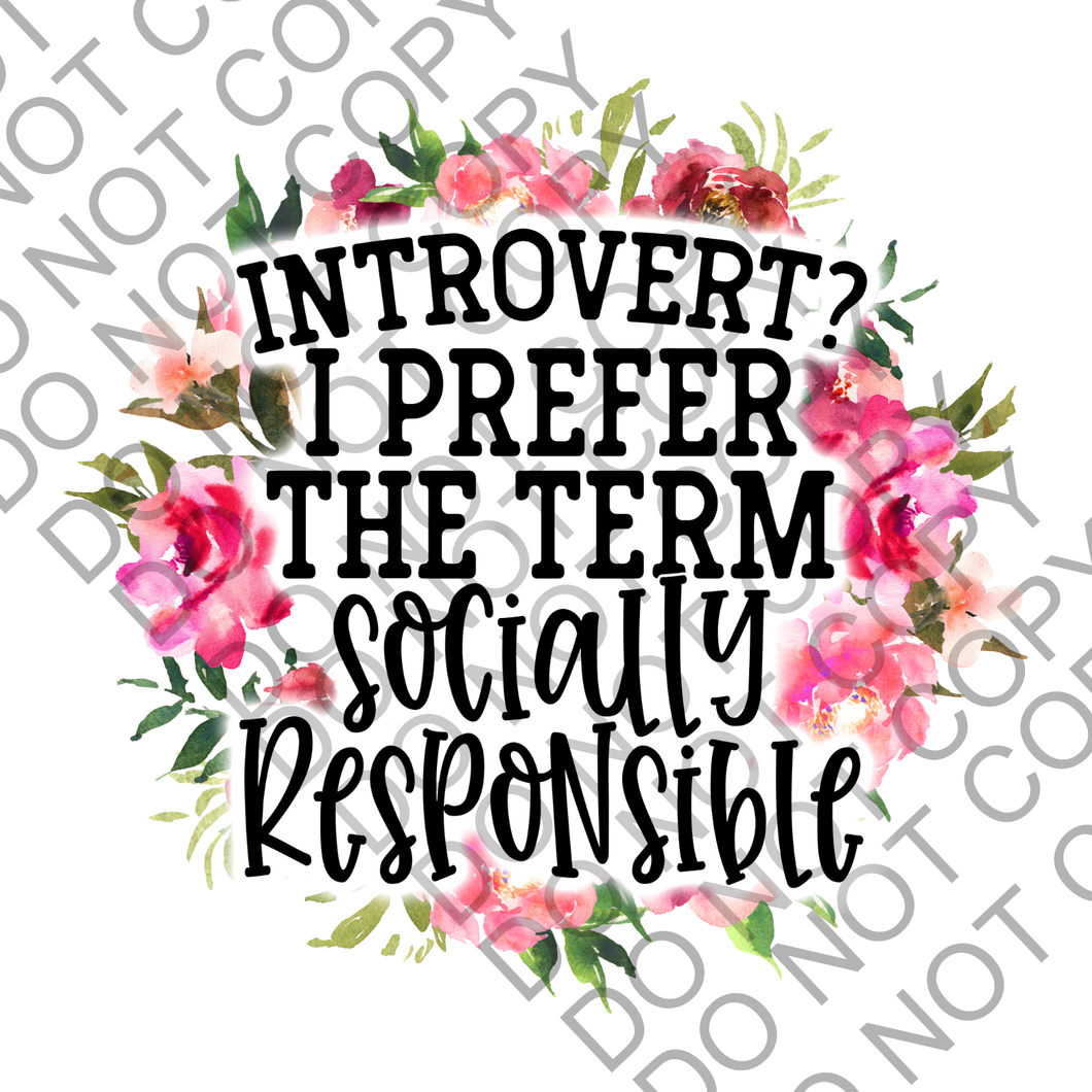 Introvert I prefer socially responsible Clear Cast Sticker