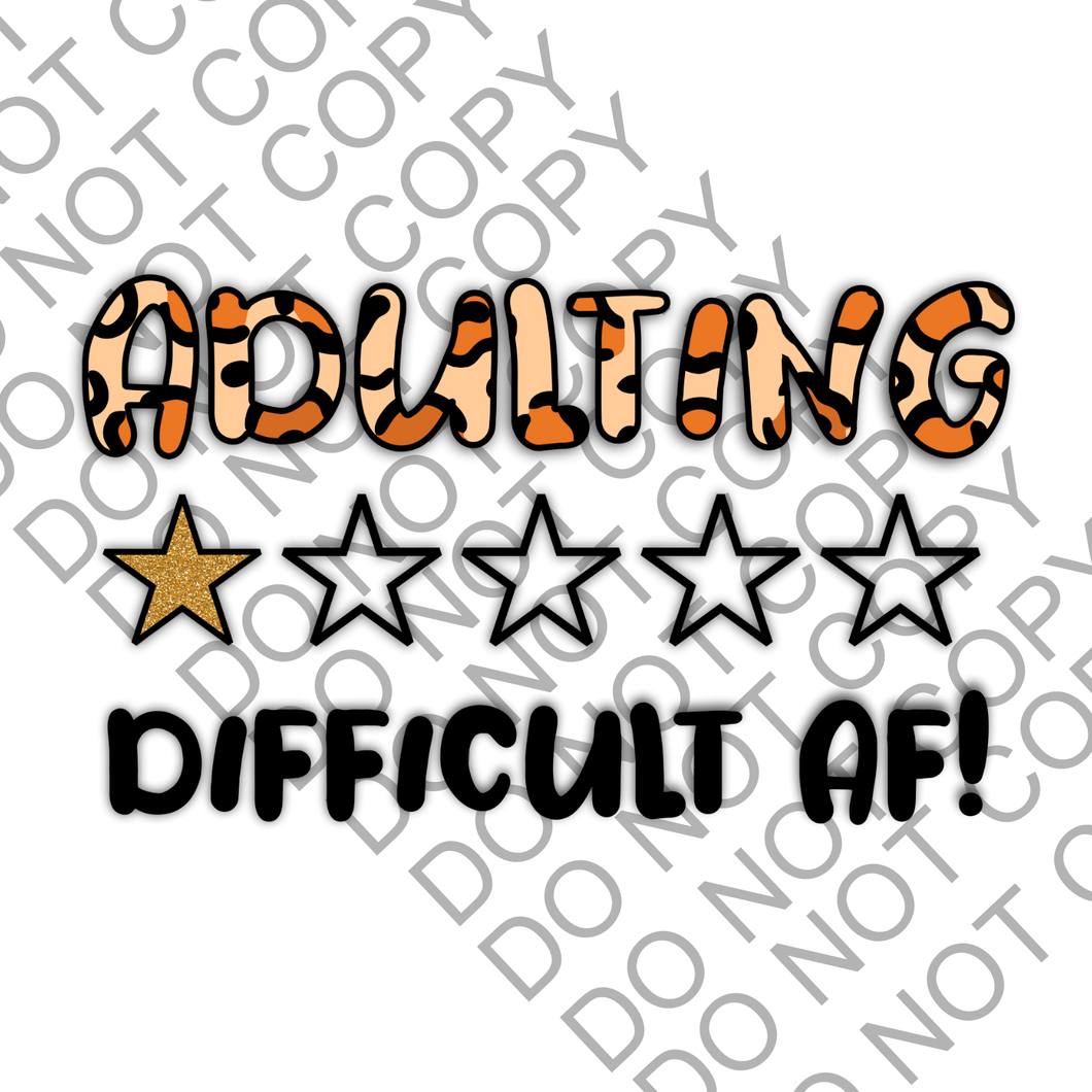 Adulting Difficult AF Adult Humor Clear Cast Sticker