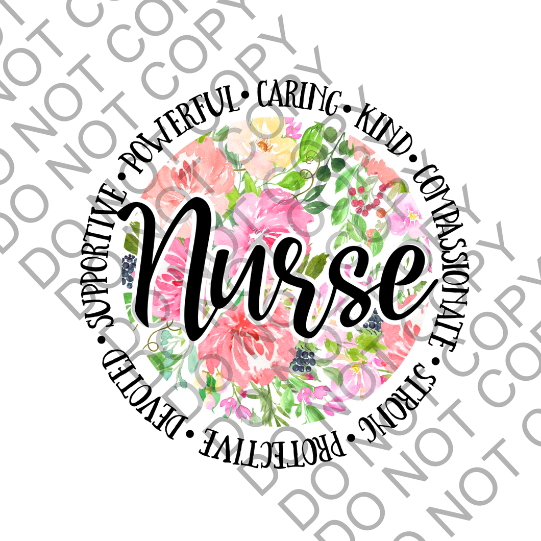 Nurse appreciation Circle Floral Clear Cast Sticker