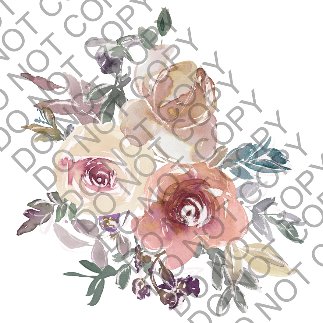 Watercolor flower bouquet Clear Cast Sticker
