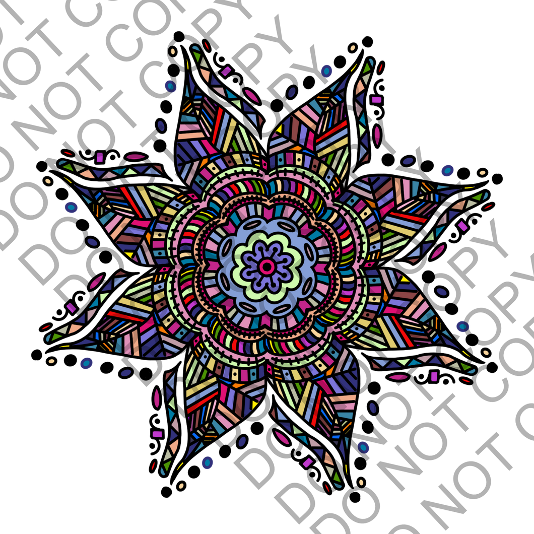 Mandala Pattern Star Clear Cast Sticker