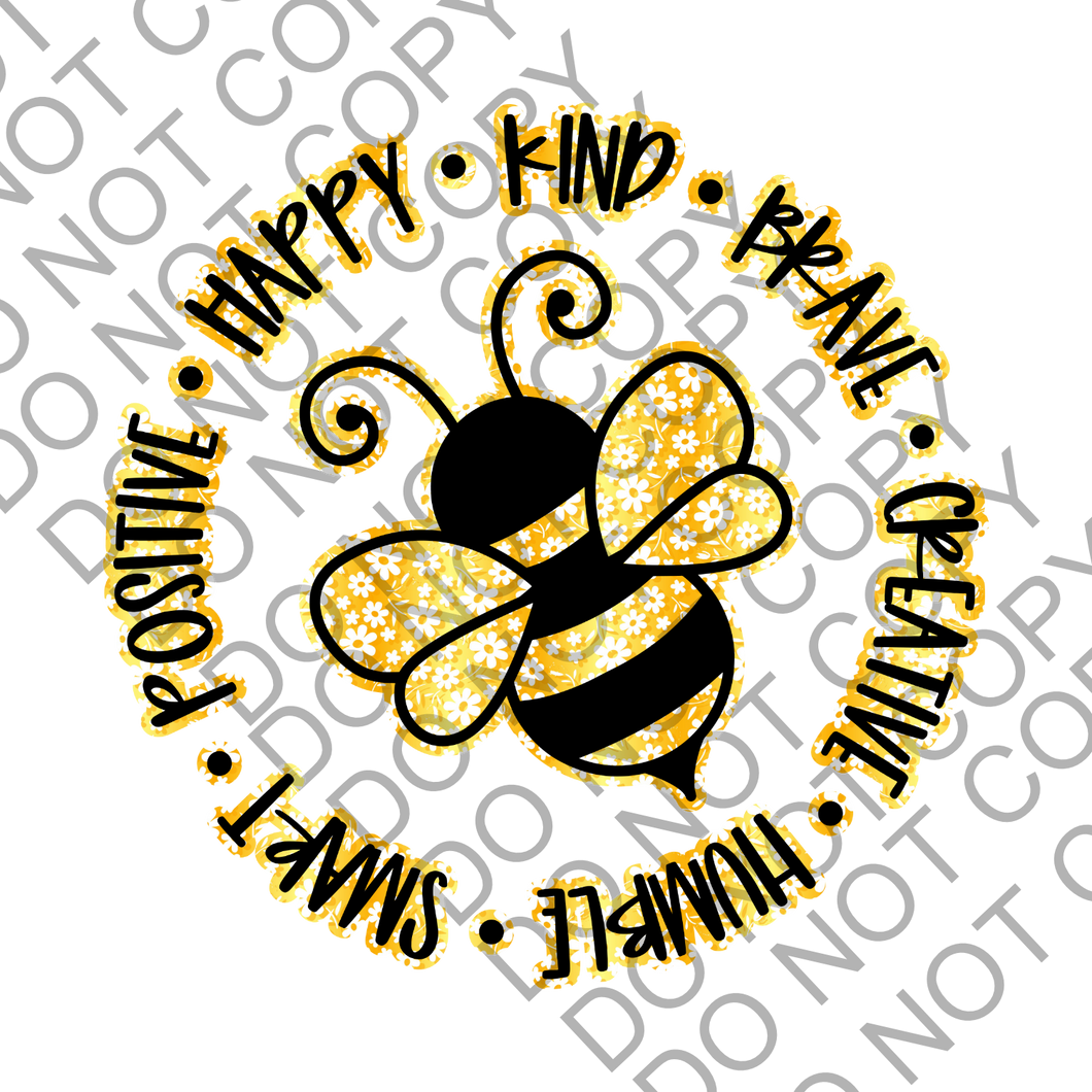 Bee Circle Positivity Empowering Clear Cast Sticker