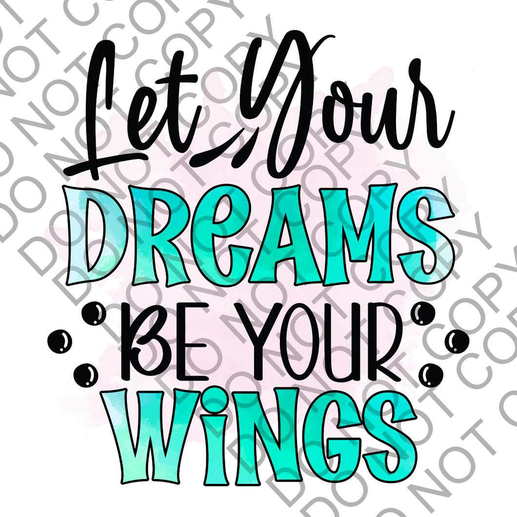 Let your dreams be your wings Positivity Empowering Clear Cast Sticker