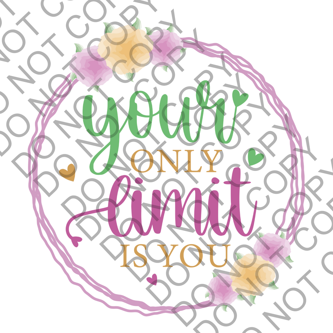Your only limit is you floral purple Positivity Empowering Clear Cast Sticker
