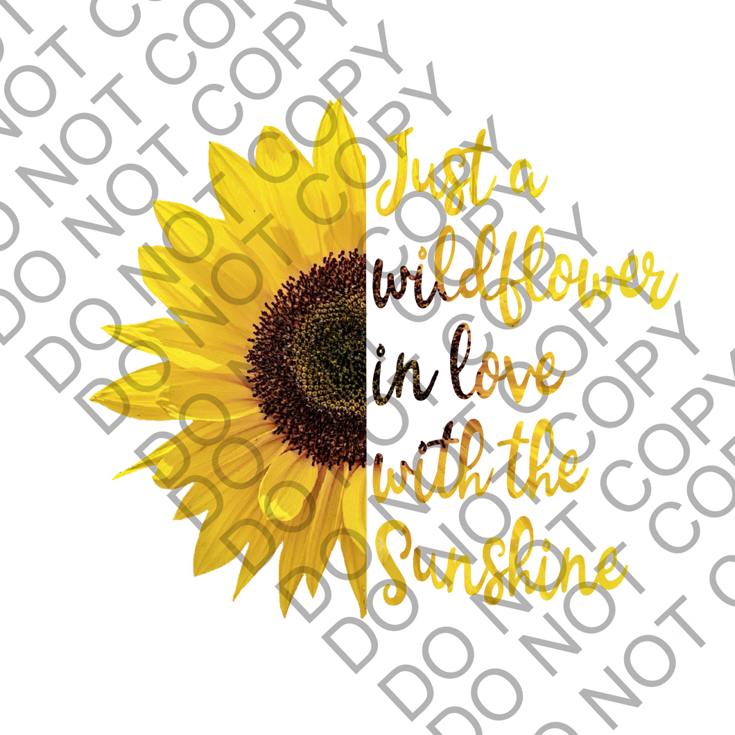 Just a Wildflower in love with Sunshine Positivity Empowering Clear Cast Sticker