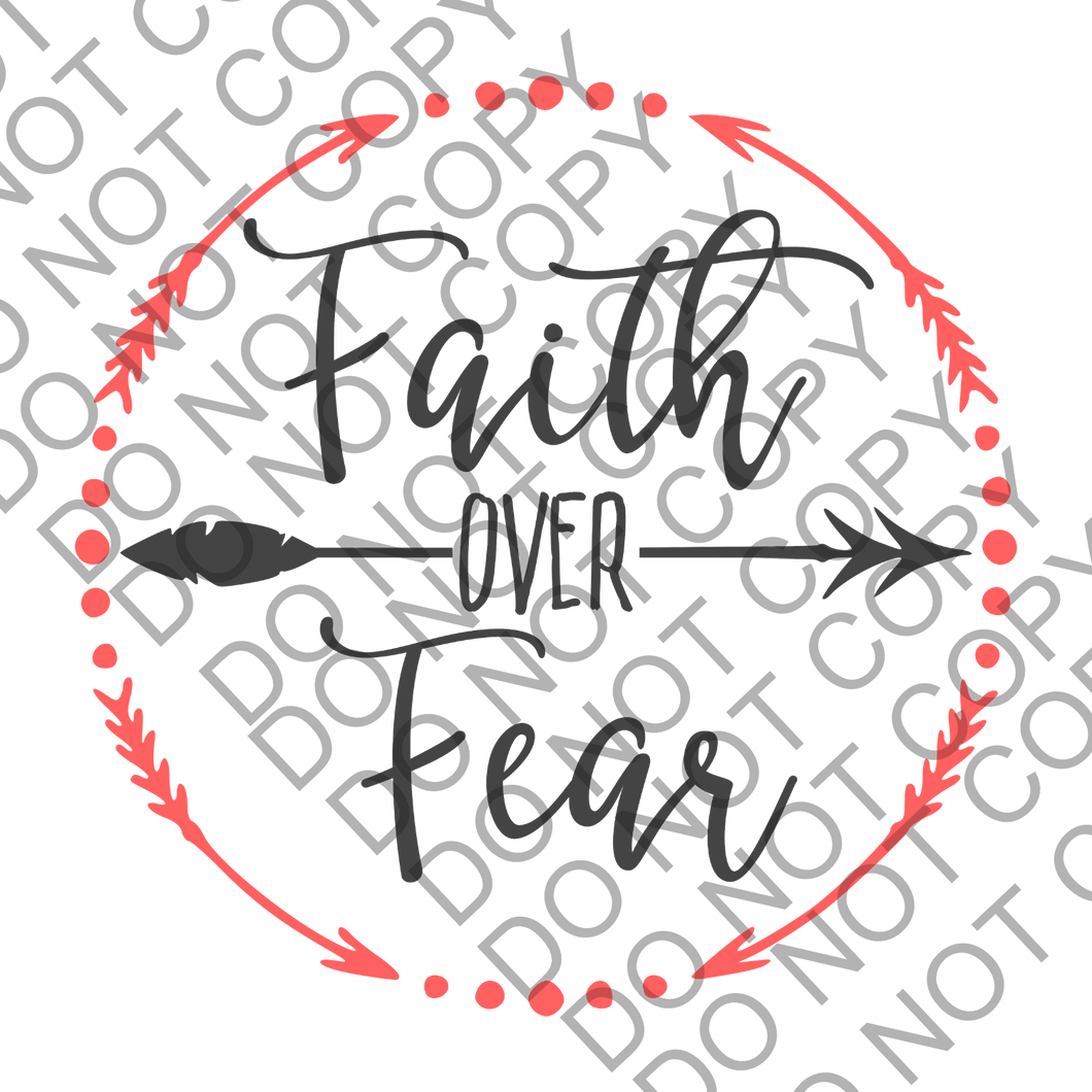 Faith over fear Positivity Empowering Clear Cast Sticker