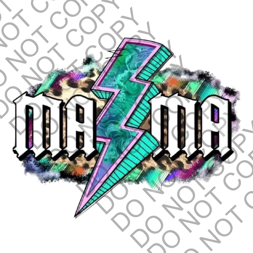 Mama Lightning ACDC Clear Cast Sticker