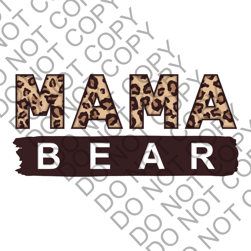 Mama bear Leopard Clear Cast Sticker