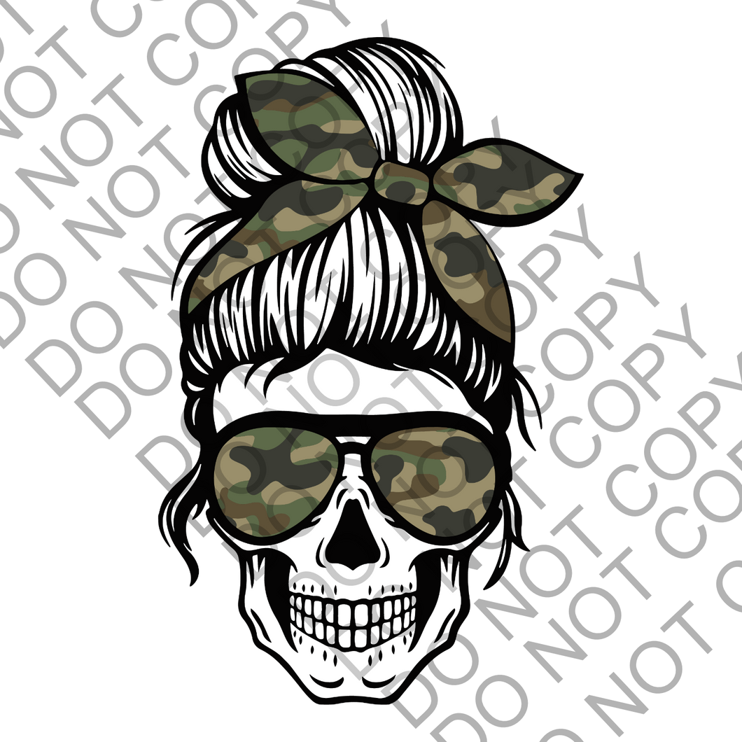 Camouflage skull face Clear Cast Sticker