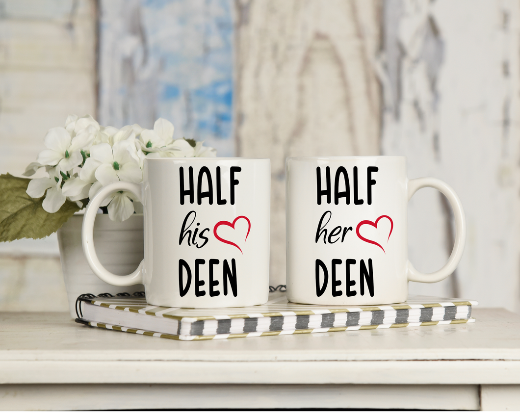 Half his Deen Half Her Deen - Nikkah Muslim Wedding Gift Islamic Wedding Gift Muslim Marriage Muslim Engagement Gift Present Muslim Couple