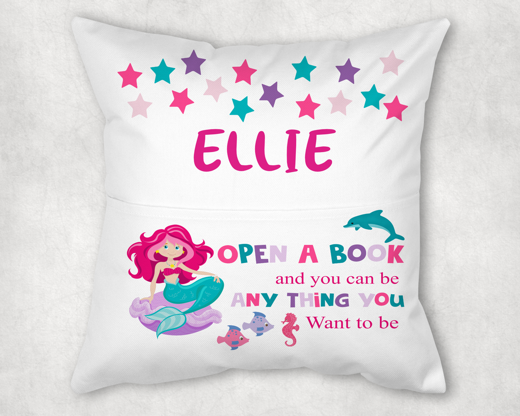 Personalised Mermaid Book Cushion