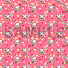 Load image into Gallery viewer, Rabbit Alice hearts pink Pattern Printed Vinyl UK Permanent Craft Tumbler
