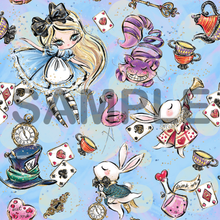 Load image into Gallery viewer, Alice in Wonderland Blue Pattern Printed Vinyl UK Permanent Craft Tumbler
