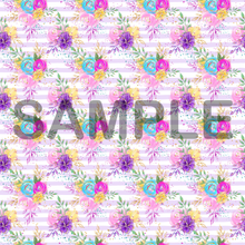 Load image into Gallery viewer, Striped Floral Bouquet Fairyland Pattern Printed Vinyl UK Permanent Craft Tumbler

