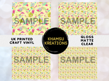 Load image into Gallery viewer, Karamfila Summer Vibes yellow Pattern Printed Vinyl UK Permanent Craft Tumbler
