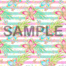 Load image into Gallery viewer, Striped tropical flowers Pattern Printed Vinyl UK Permanent Craft Tumbler
