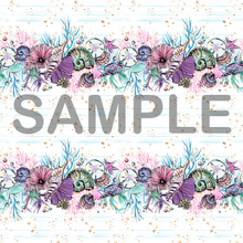 Load image into Gallery viewer, Seashells Horizontal Pattern Printed Vinyl UK Permanent Craft Tumbler
