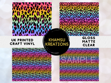Load image into Gallery viewer, Rainbow Animal Leopard Bright Ombre Pattern Printed Vinyl UK Permanent Craft Tumbler
