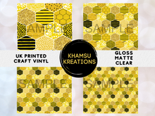 Load image into Gallery viewer, Bee Honeycomb yellow Pattern Printed Vinyl UK Permanent Craft Tumbler

