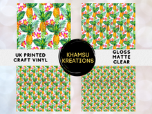 Load image into Gallery viewer, Pineapple Plants Pattern Printed Vinyl UK Permanent Craft Tumbler
