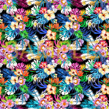 Load image into Gallery viewer, Tropical Bouquet Dark Pattern Printed Vinyl UK Permanent Craft Tumbler
