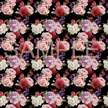 Load image into Gallery viewer, Roses Bouquet Dark  Background Pattern Printed Vinyl UK Permanent Craft Tumbler
