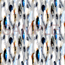 Load image into Gallery viewer, Feathers White Blue Pattern Printed Vinyl UK Permanent Craft Tumbler
