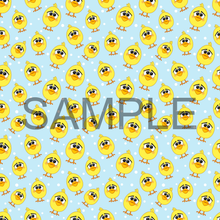Load image into Gallery viewer, Yellow Chicks Blue Pattern Printed Vinyl UK Permanent Craft Tumbler
