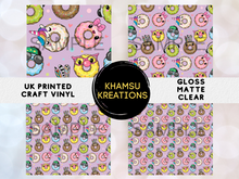 Load image into Gallery viewer, Cartoon Doughnuts Pattern Printed Vinyl UK Permanent Craft Tumbler
