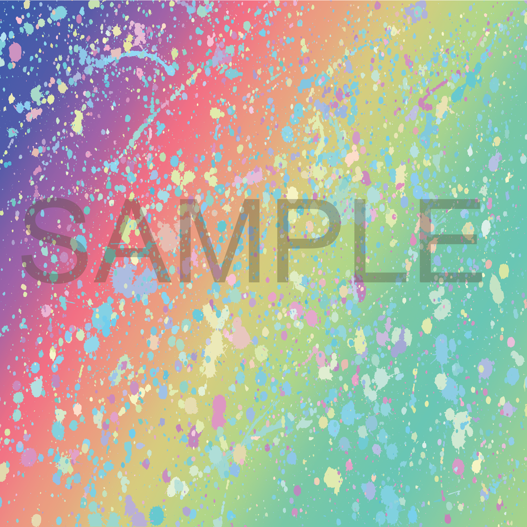 Rainbow Ombre Paint Splatter Pattern Printed Vinyl UK Permanent Craft Tumbler