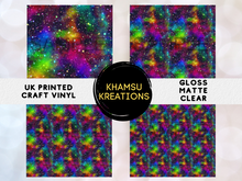 Load image into Gallery viewer, Galaxy Rainbow pattern Printed Vinyl UK Permanent Craft Tumbler

