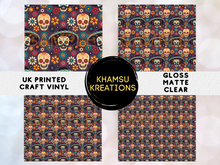 Load image into Gallery viewer, Skulls Dawn of the Dead Mexican Pattern Printed Vinyl UK Permanent Craft Tumbler
