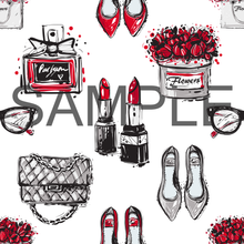 Load image into Gallery viewer, French Fashion Heels and Bags High Fashion Pattern Printed Vinyl UK Permanent Craft Tumbler
