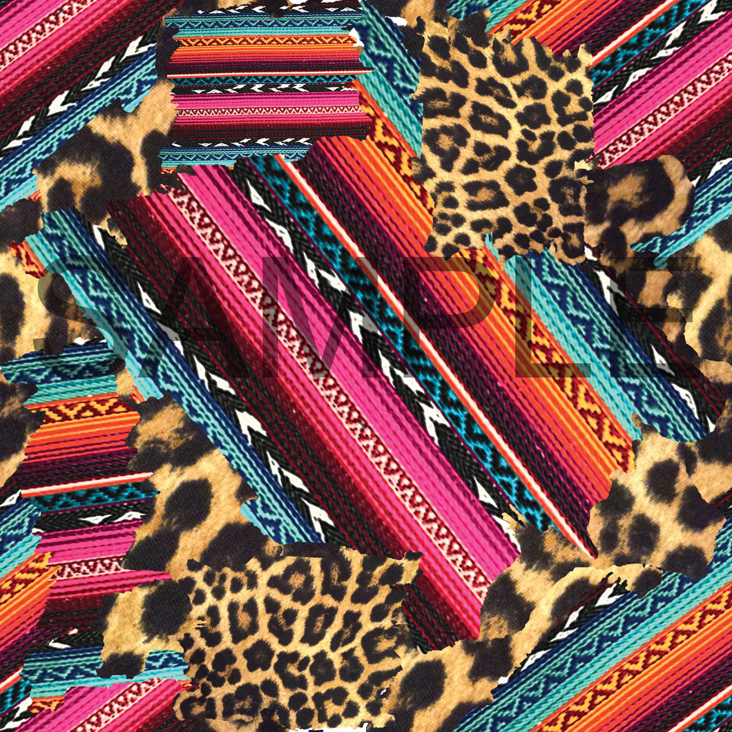 Tribal Ethnic Aztec Leopard Animal Pattern Printed Vinyl UK Permanent Craft Tumbler