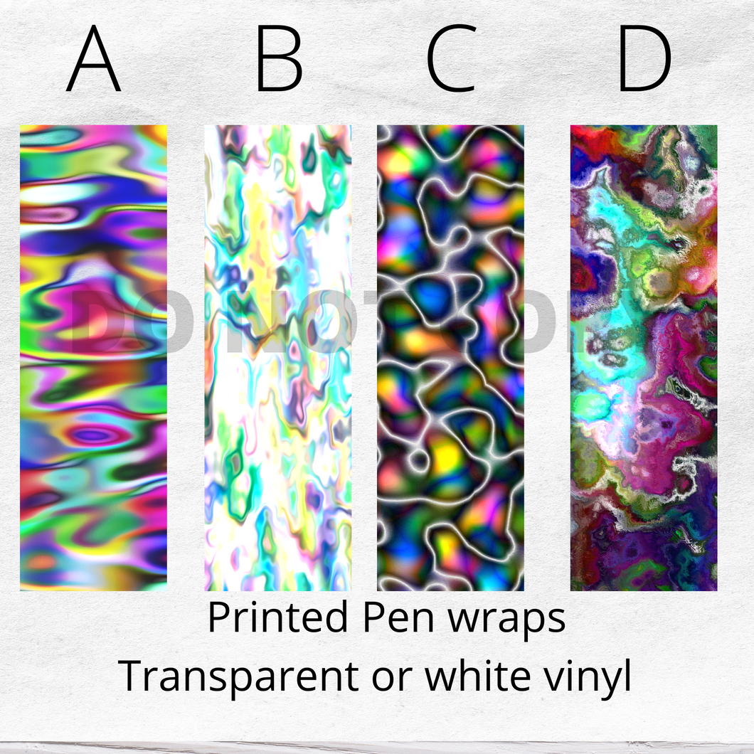 Colourful Pen Wrap Printed Pattern Vinyl UK