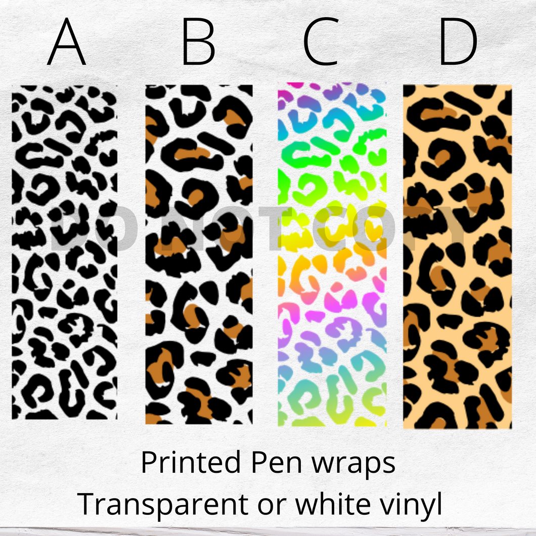 Leopard Animal print Colourful Pen Wrap Printed Pattern Vinyl UK