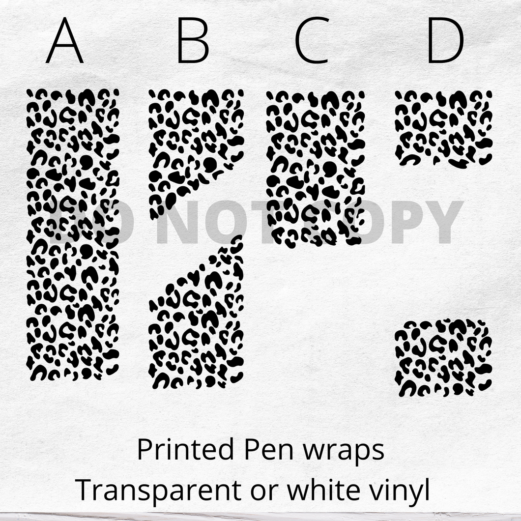 Printed Leopard Ombre Split Waterfall Animal pattern clear Pen Wrap Printed Pattern Vinyl UK