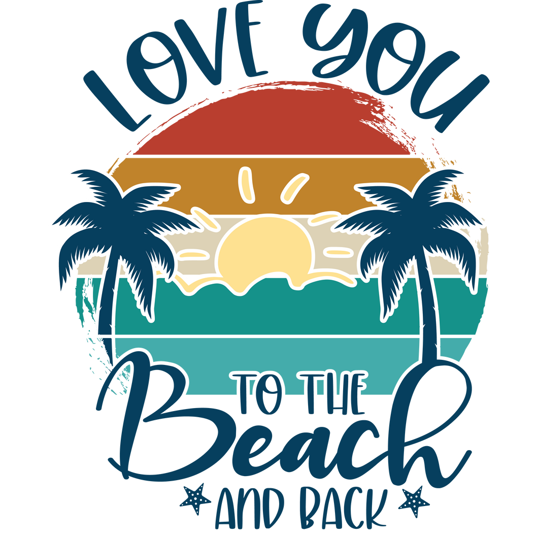 Love you to the beach and back Summer Clear Cast Sticker