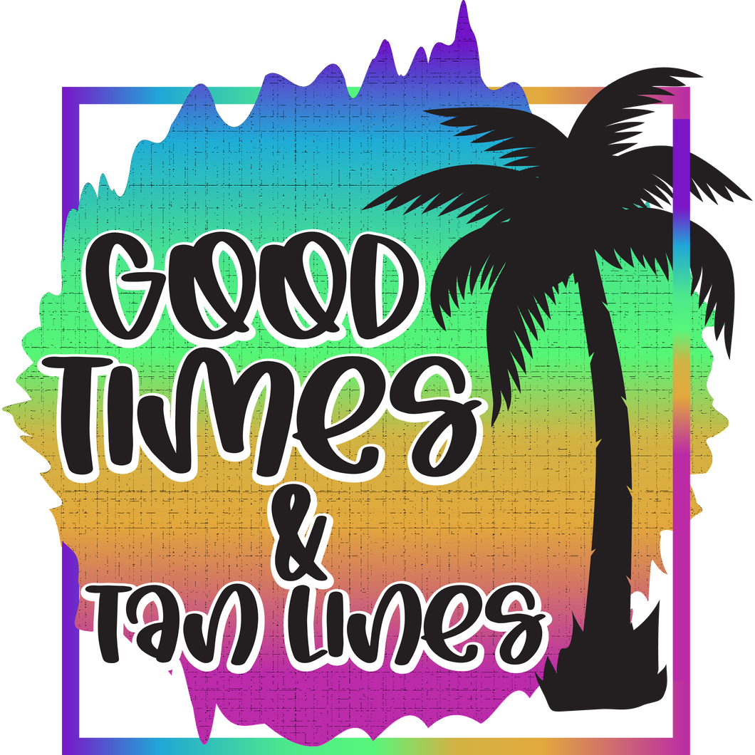 Good times and tan lines Summer Clear Cast Sticker