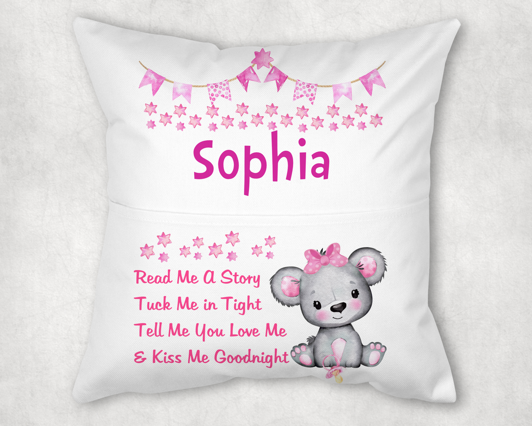 Read Me A Story Pink Bear Book Cushion