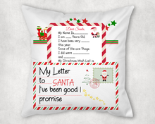 Load image into Gallery viewer, Christmas Letter to Santa Personalised Pocket Book Cushion Cover
