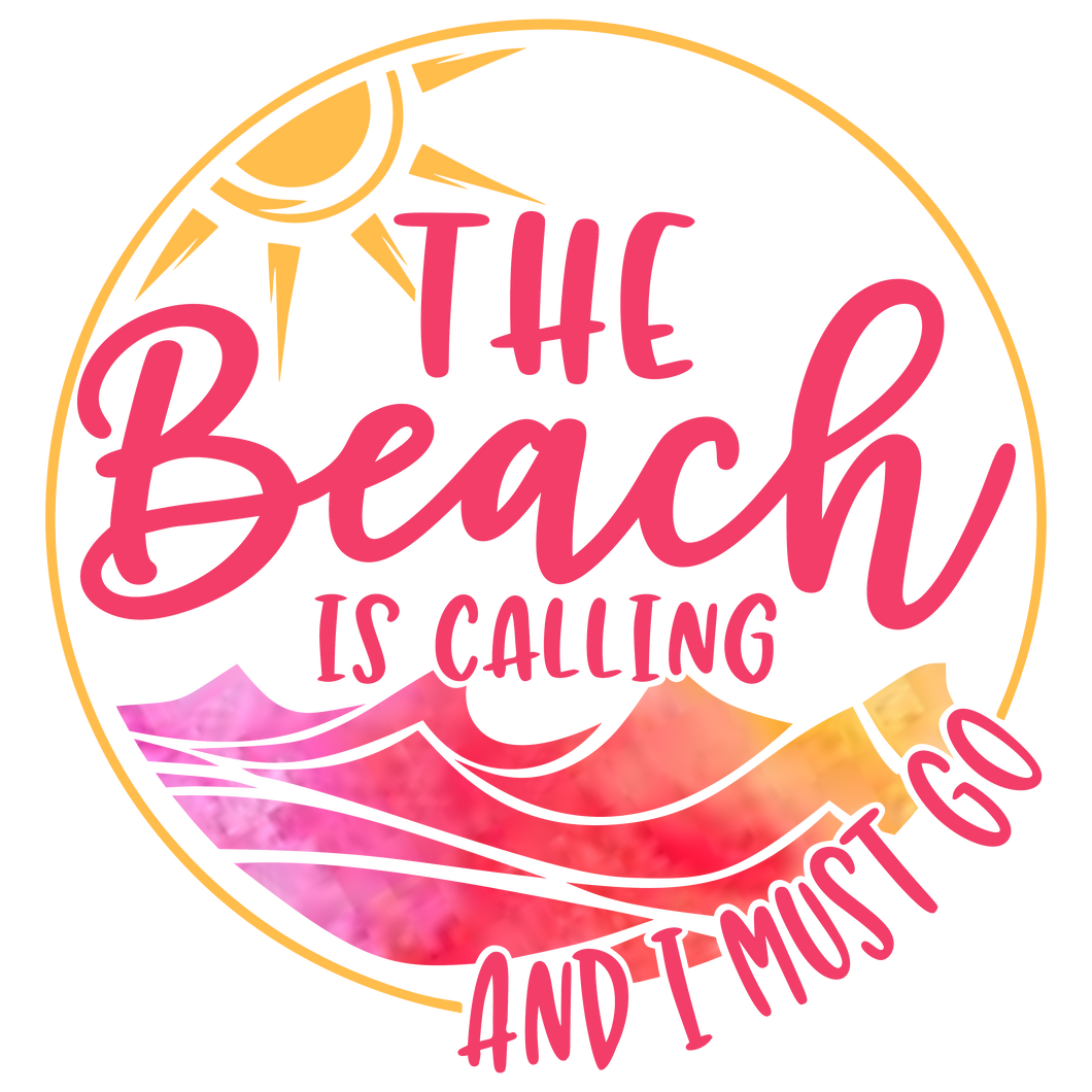 The beach is calling Summer Clear Cast Sticker