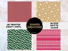 Load image into Gallery viewer, Christmas Pattern Stripes Snowflakes Knit Reindeers Printed Vinyl UK Permanent Craft Tumbler
