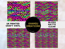Load image into Gallery viewer, Rainbow Brush Strokes Animal Leopard Pattern Printed Vinyl UK Permanent Craft Tumbler
