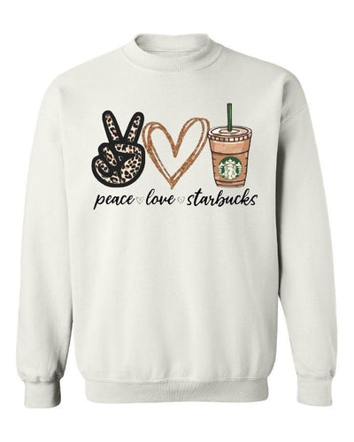 Peace Love Starbucks Jumper Sweater Coffee Gift Starbucks Love Gift Venti Sweatshirt Top Comfy Cute Coffee Lover Gift for her Him