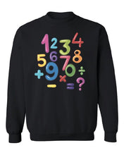Load image into Gallery viewer, Numbers day jumper Maths day jumper top Sweater Kids Boys Girls Colourful Number Day Maths Symbols School Charity Day Feb 4th 2022
