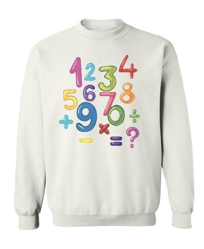 Numbers day jumper Maths day jumper top Sweater Kids Boys Girls Colourful Number Day Maths Symbols School Charity Day Feb 4th 2022
