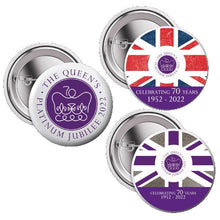 Load image into Gallery viewer, The Queens Platinum Jubilee 2022 Badge / Metal Pin Back / Union Jack / Jubilee 2022 Queens Jubilee Badge Pin Badge
